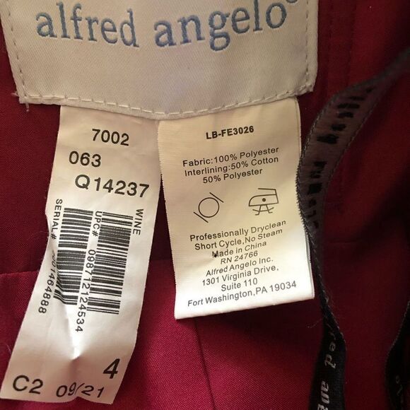 Alfred Angelo Wine Red Satin Strapless Occasion /Bridesmaid Dress - Picture 5 of 10